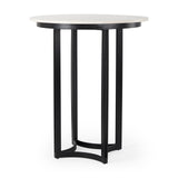 Tanner White/Black Pedestal Dining Table