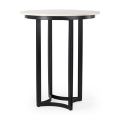 Tanner White/Black Pedestal Dining Table