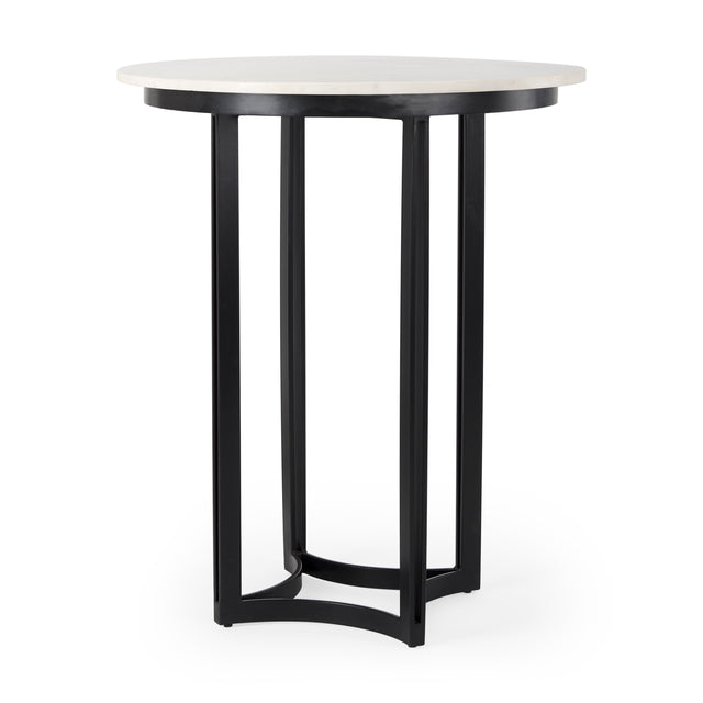 Tanner White/Black Pedestal Dining Table