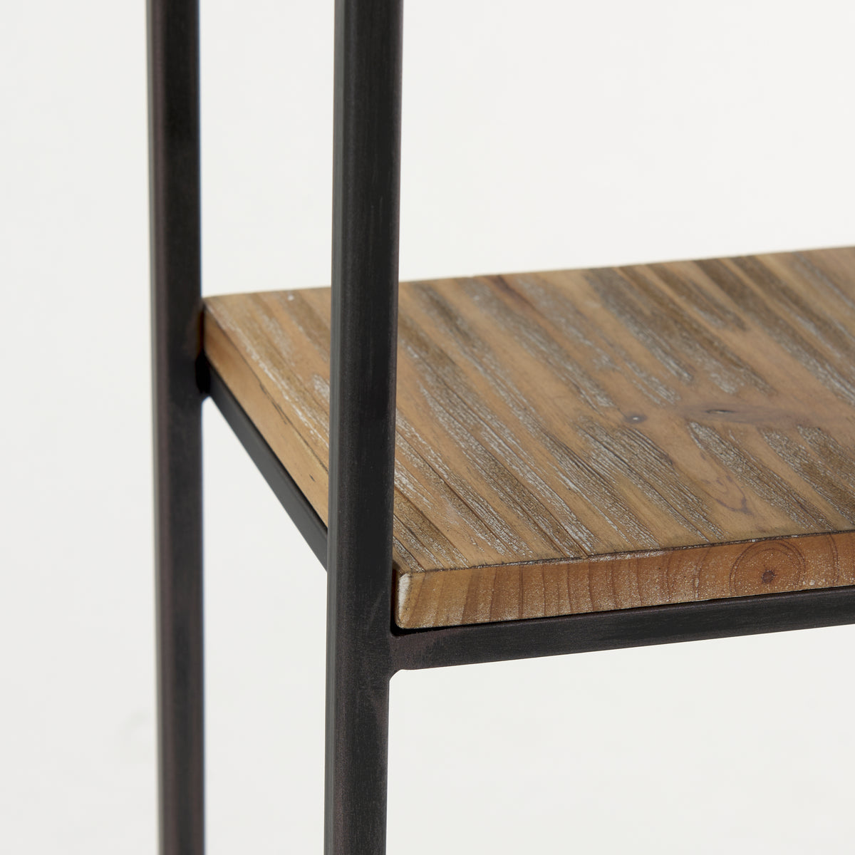 Ronin Black Rectangle 2-Tier Wood Metal Accent Table