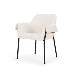 Brently Cream Curved Back Dining Arm Chair (Set of 2)
