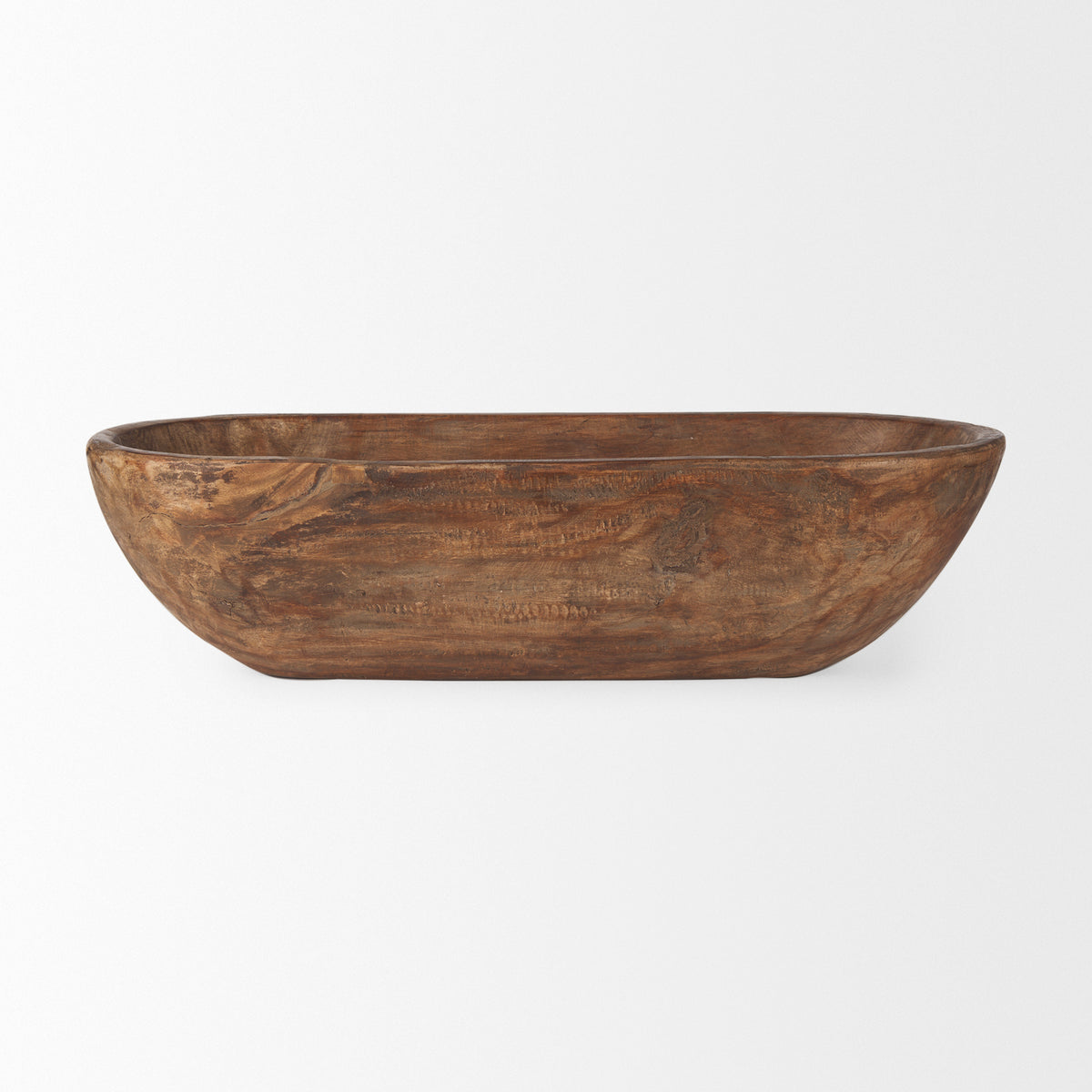 Athena Medium Brown Extra Large Oblong Reclaimed Wood Bowl