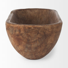 Athena Medium Brown Extra Large Oblong Reclaimed Wood Bowl