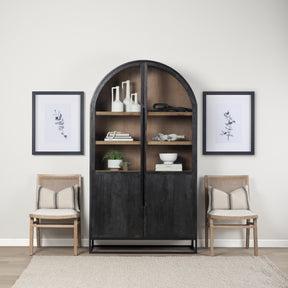 Sloan Black Wood Arch Cabinet - Ornate Home