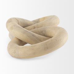 Alize Brown Solid Wood Circular Chain Link Decorative Object