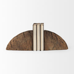 Incana Brown Handmade Reclaimed Wooden Bookends