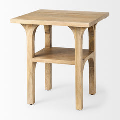 Candace Light Brown Wood Bridge Accent Table