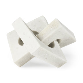 Linx White Large Granite Resin Sculpture Decorative Object