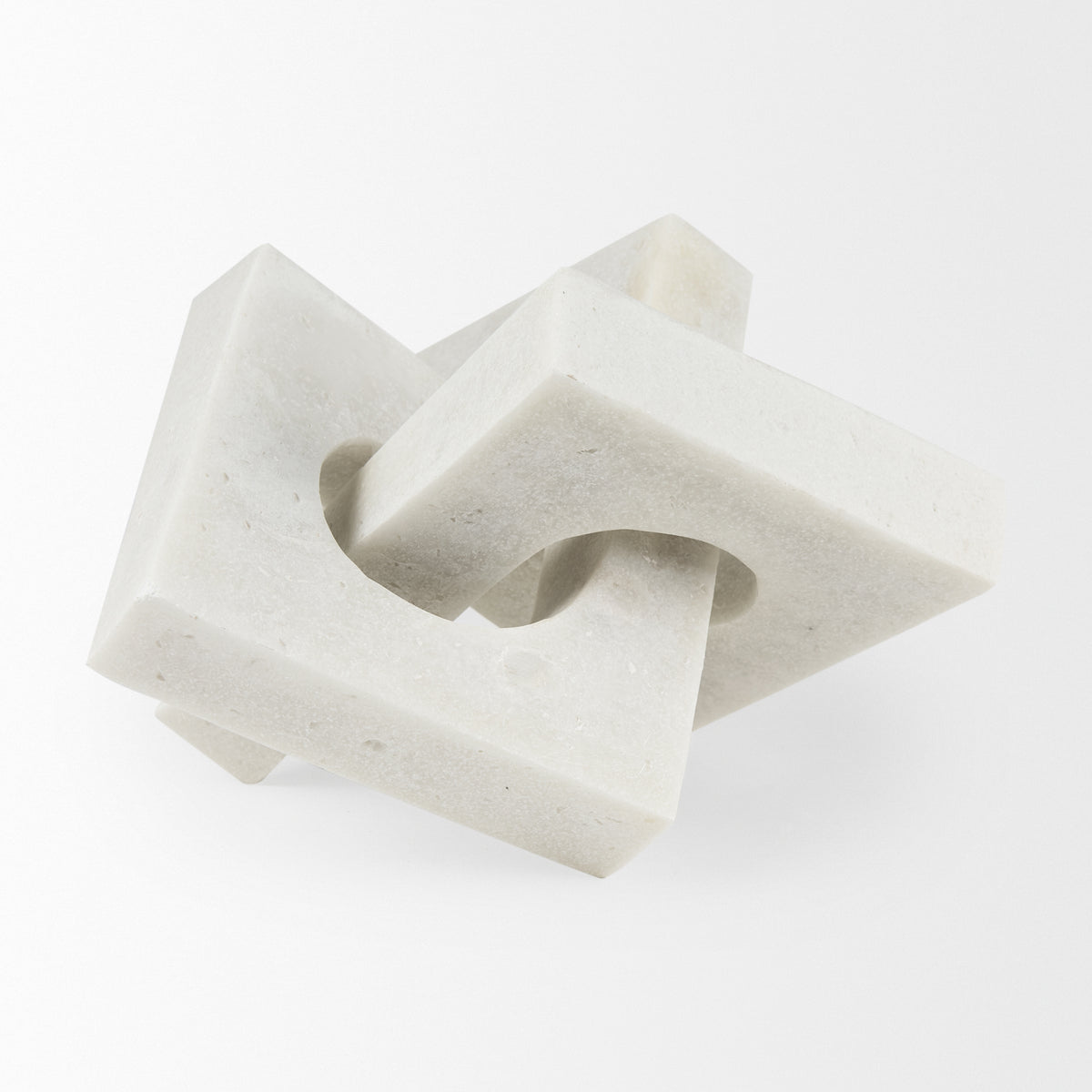 Linx White Large Granite Resin Sculpture Decorative Object