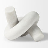 Otto White Granite Resin Small Knot Sculpture Decorative Object