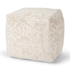 Khloe Cream Small Pouf