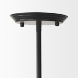 Farrah Matte Black Frosted Glass Globe Set in Metal Pendant Ceiling Light