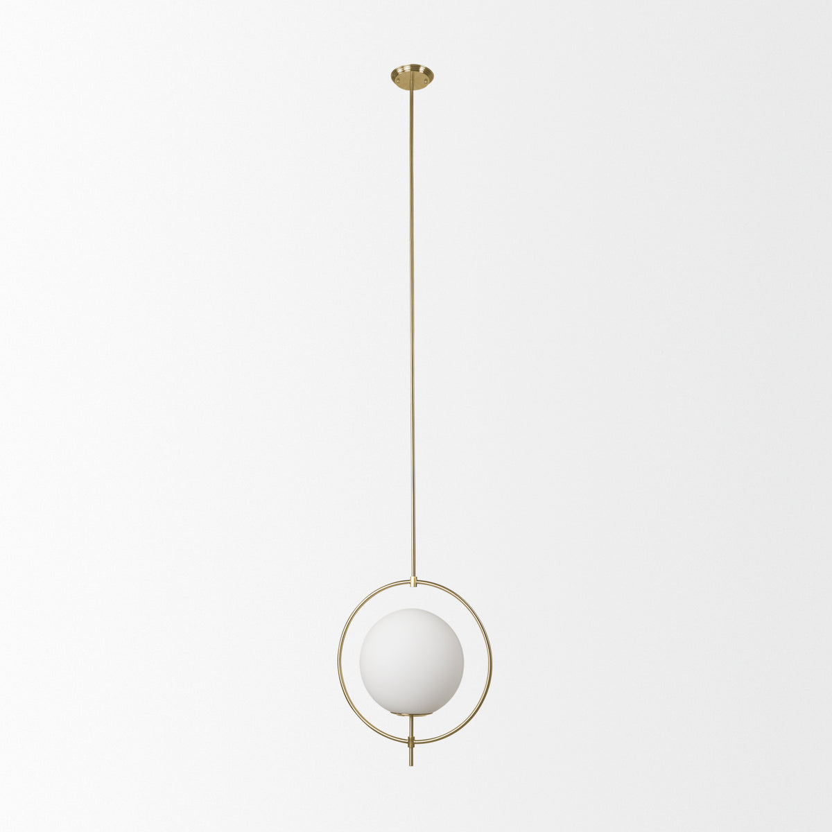 Farrah Gold Frosted Glass Globe Metal Pendant Light