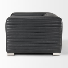 Ricciardo Black Leather Upholstered Arm Chair