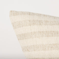 Jace Cream/Beige 22x22 Stripe Linen-Cotton Square Pillow Cover