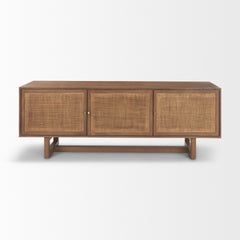 Grier Medium Brown 65" Wood with Cane Media Console
