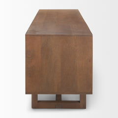 Grier Medium Brown 65" Wood with Cane Media Console
