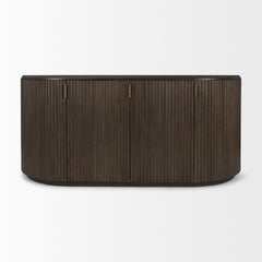 Terra Dark Brown Wood Fluted Sideboard
