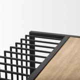 Miles Black Metal with Light Wood Nesting End/Side Table