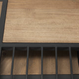 Miles Black Metal with Light Wood Nesting End/Side Table