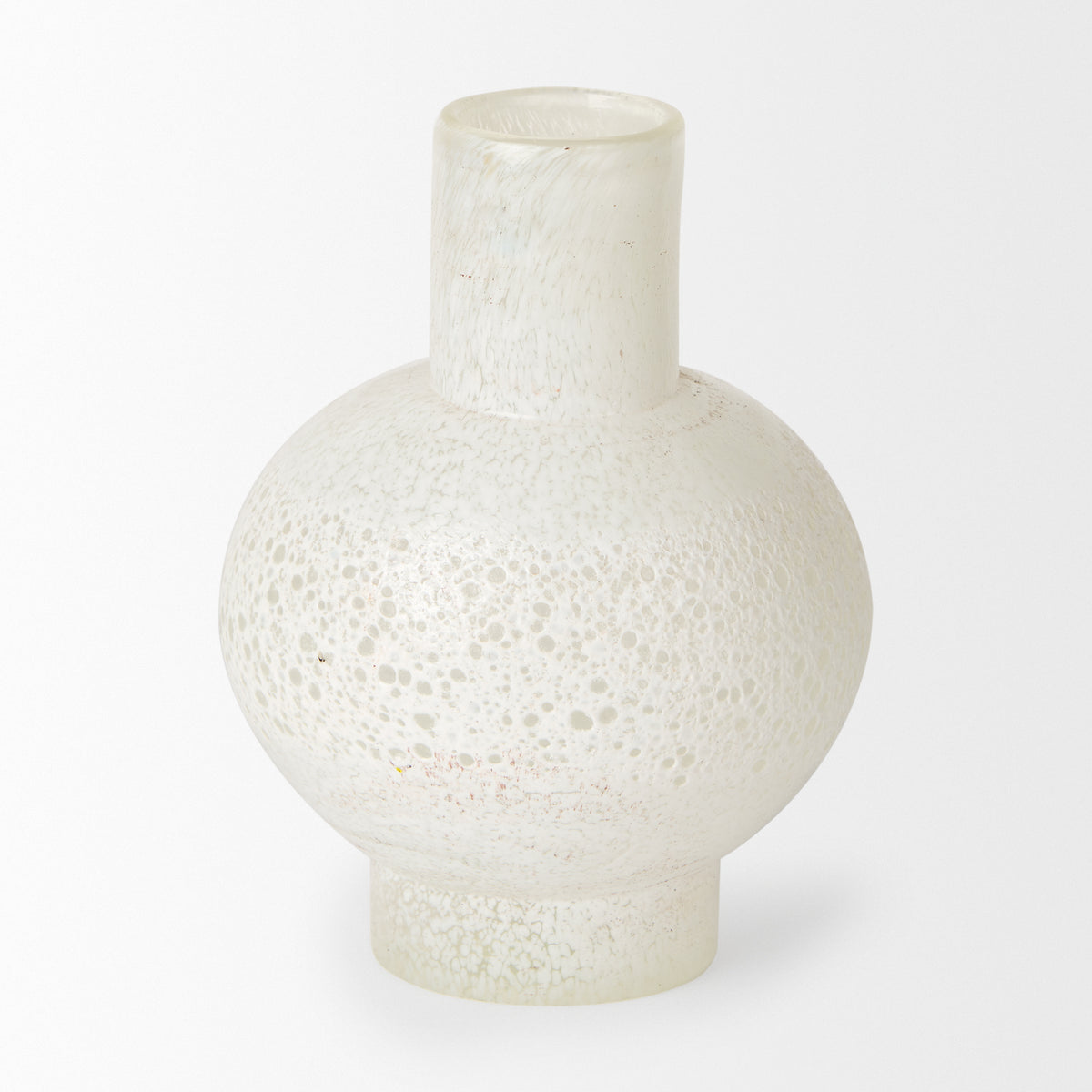 Heket White Short Glass Vase