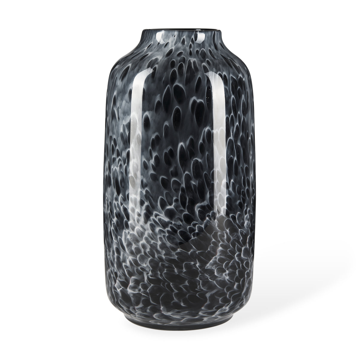 Masai Black Large Mottled Glass Vase
