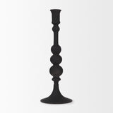 Haute Matte Black Large Blown Glass Candlestick