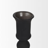 Haute Matte Black Large Blown Glass Candlestick