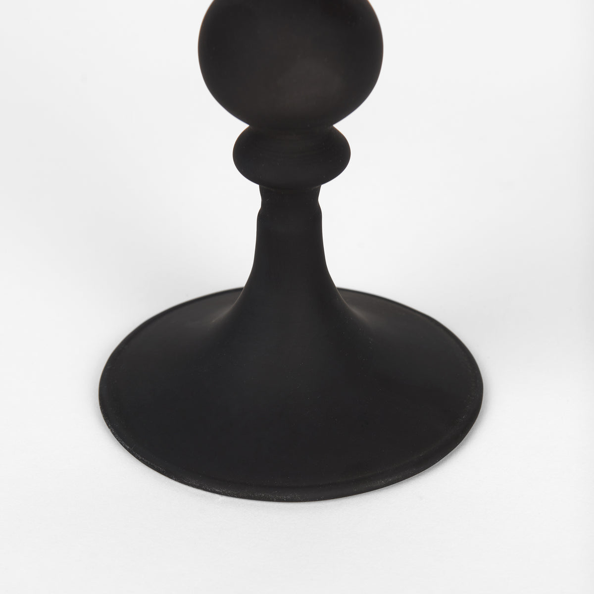 Haute Matte Black Large Blown Glass Candlestick