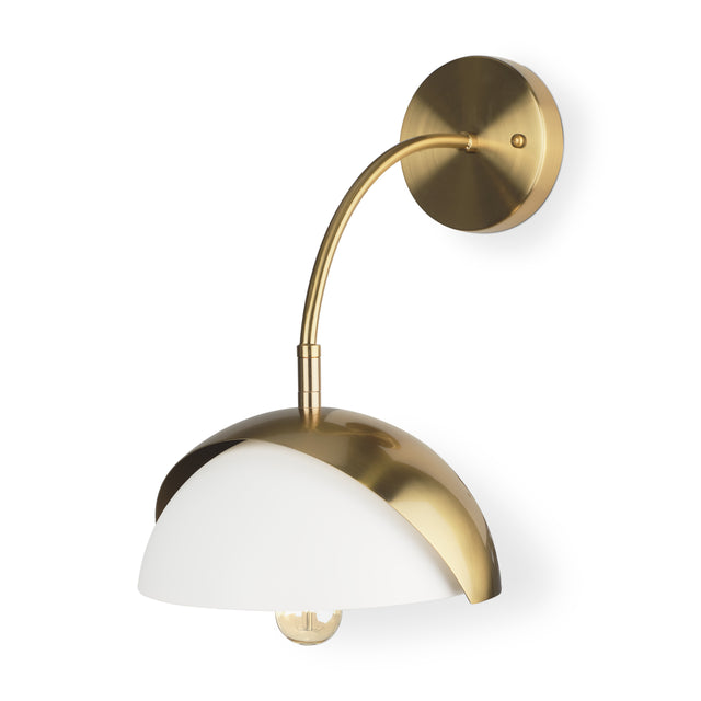 Cybill Brushed Brass/White 1-Light Wall Sconce