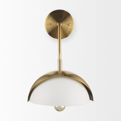 Cybill Brushed Brass/White 1-Light Wall Sconce