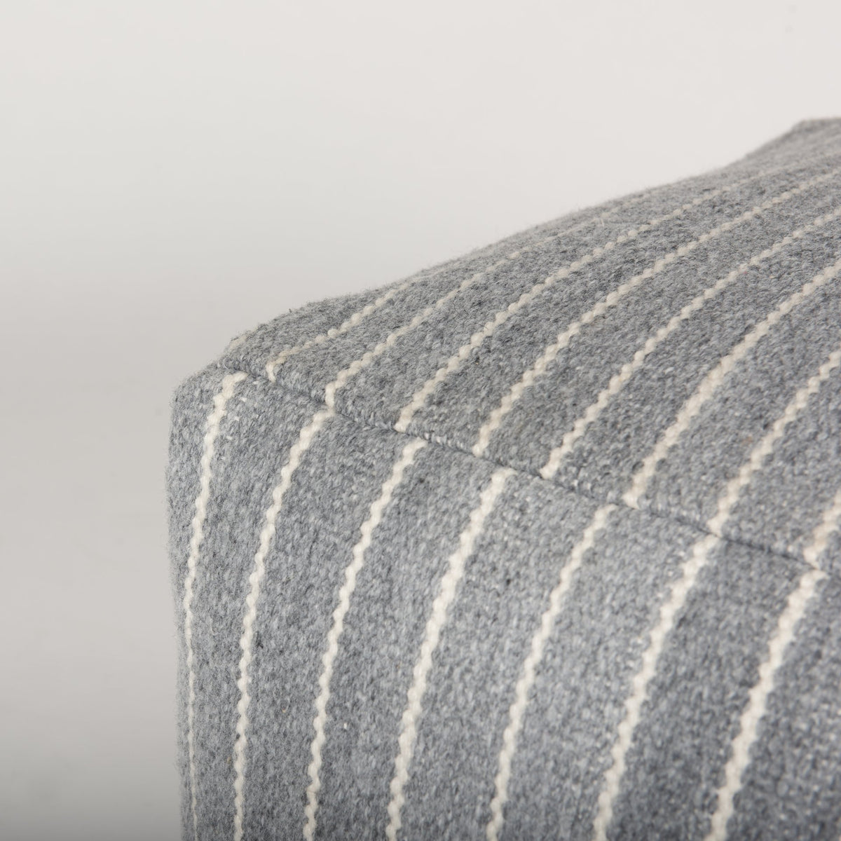 Kensie Blue Large Striped Pouf