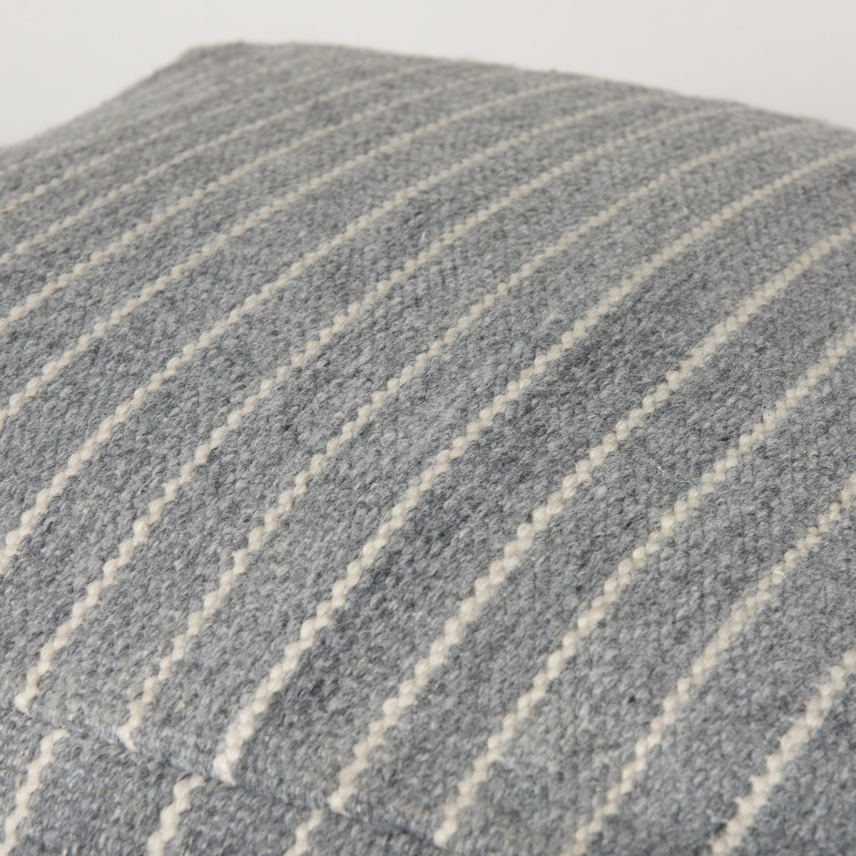 Kensie Blue Large Striped Pouf