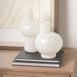 Heket White Short Glass Vase