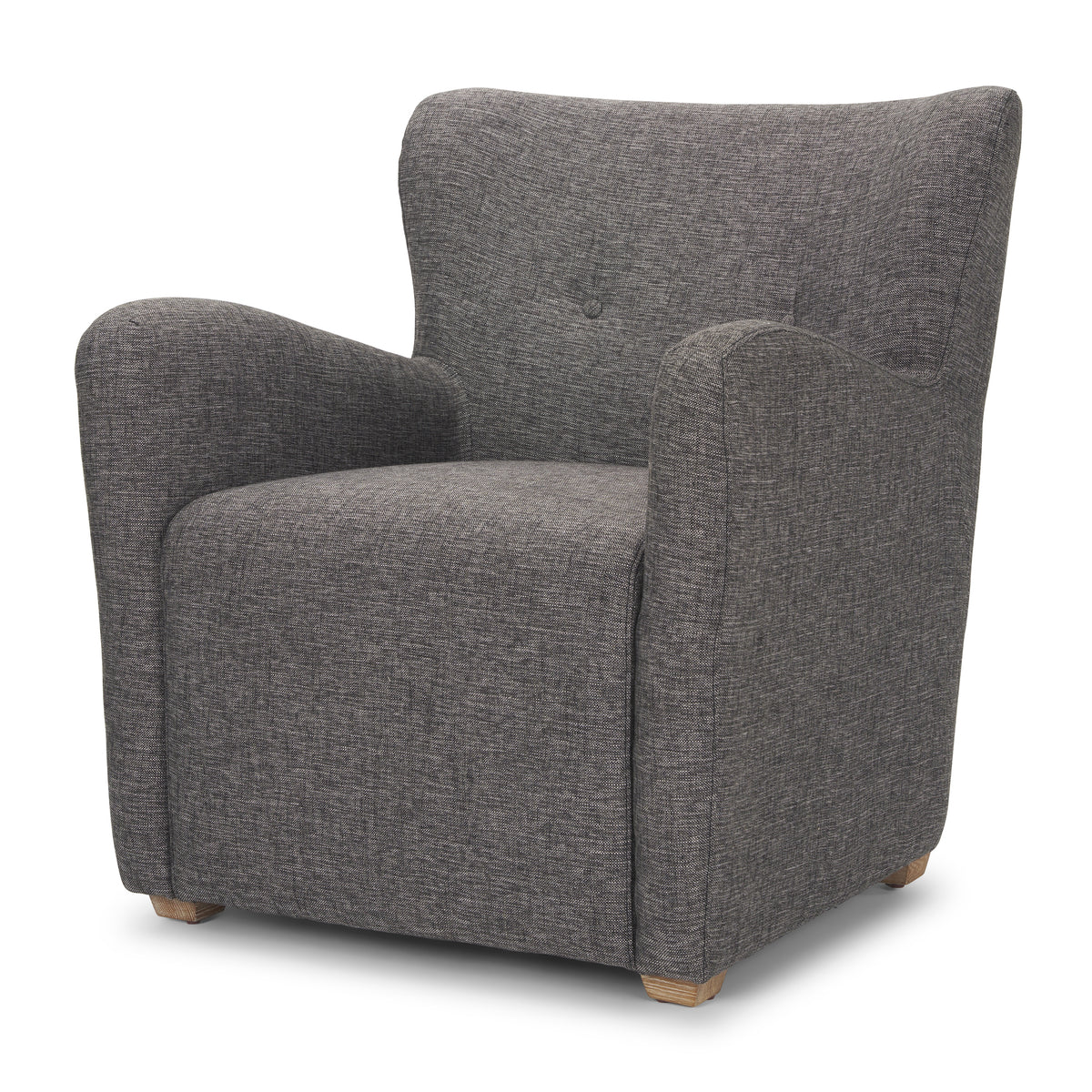 Dunstan Gray/Medium Brown Accent Chair Upholstered Twill Fabric and Wood Feet