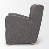 Dunstan Gray/Medium Brown Accent Chair Upholstered Twill Fabric and Wood Feet