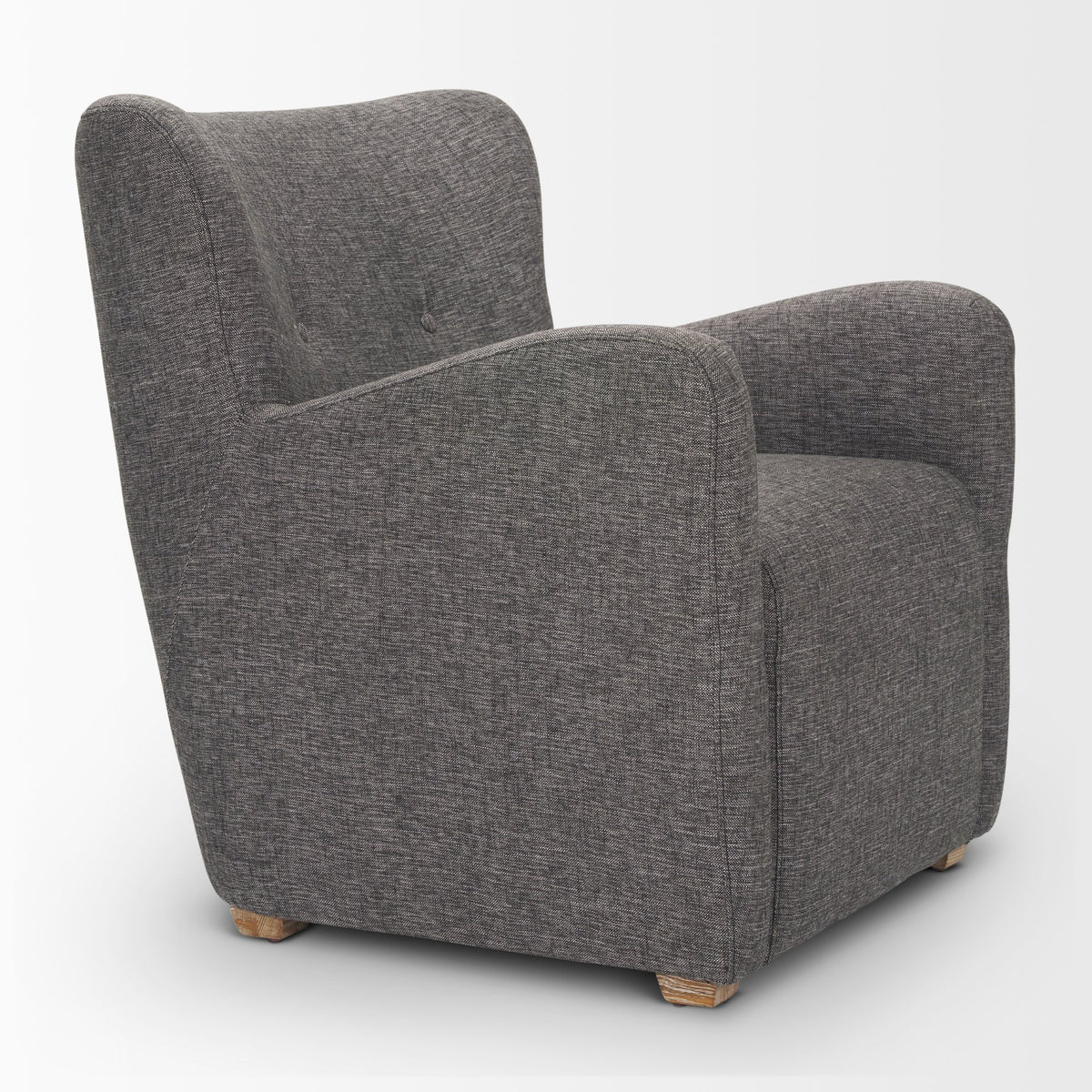 Dunstan Gray/Medium Brown Accent Chair Upholstered Twill Fabric and Wood Feet