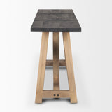 Rialto Black/Brown Two-Toned Wood Angular Leg Console Table