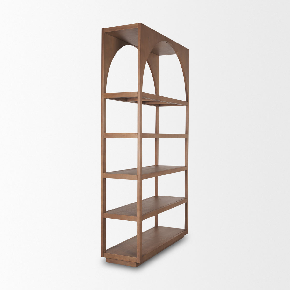 Bela Medium Brown Arched Shelving Unit Wood