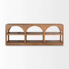 Bela Medium Brown 80" Wood Arched Console Table