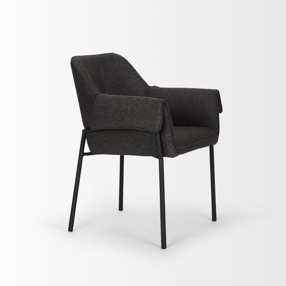 Brently Gray Curved Back Dining Arm Chair (Set of 2)