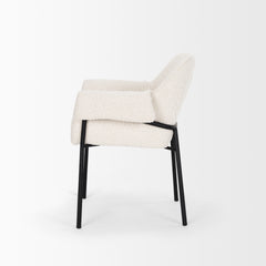 Brently Cream Curved Back Dining Arm Chair (Set of 2)