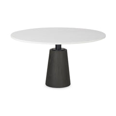 Maxwell White/Black 48" Round Pedestal Dining Table