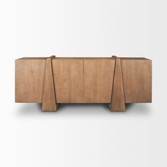Eula Medium Brown Wood 4-Door Sideboard