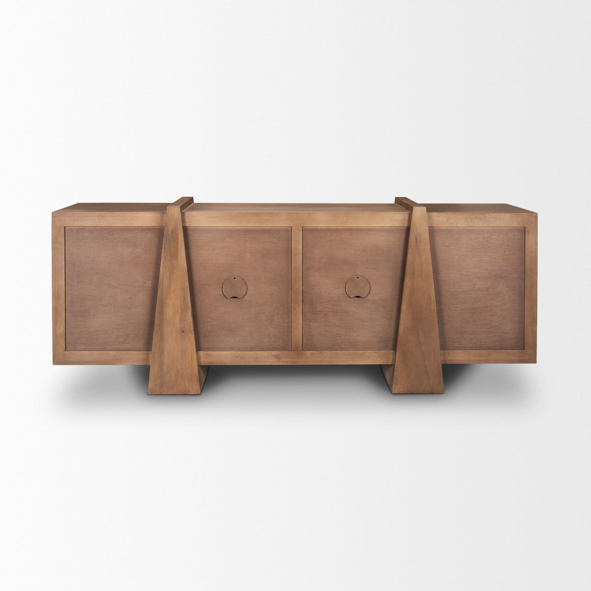 Eula Medium Brown Wood 4-Door Sideboard