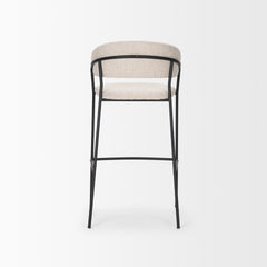 Carolyn Oatmeal/Matte Black Bar Stool Fabric & Metal