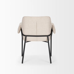 Brently Oatmeal Curved Back Dining Arm Chair (Set of 2)