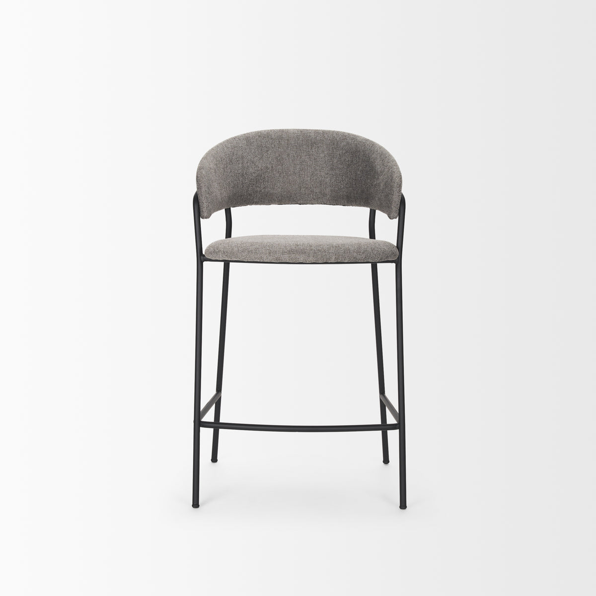 Carolyn Gray/Matte Black Counter Stool Fabric & Metal
