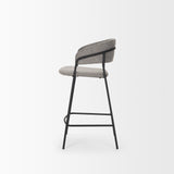 Carolyn Gray/Matte Black Counter Stool Fabric & Metal