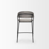 Carolyn Gray/Matte Black Counter Stool Fabric & Metal
